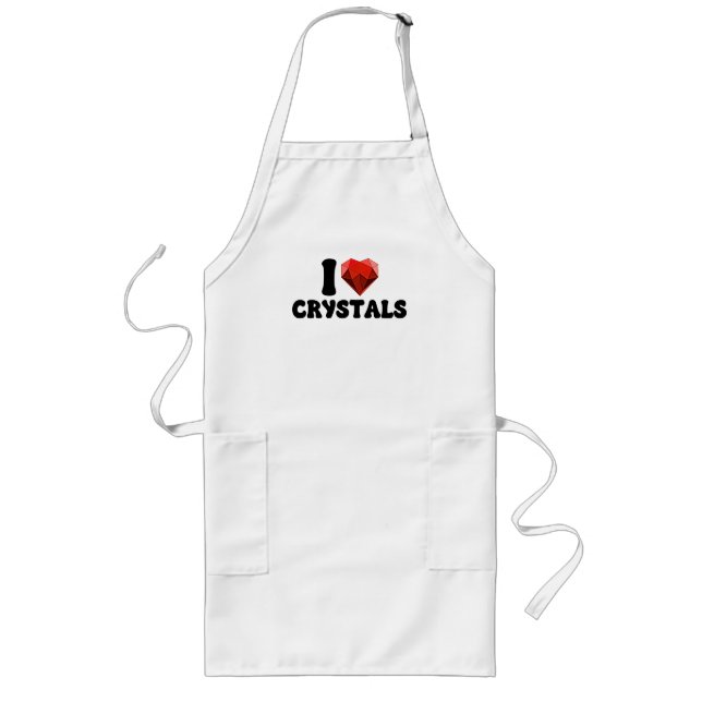 Tablier Long I Love Coeur Crystals Bijoux fabricant Lapidary (Devant)