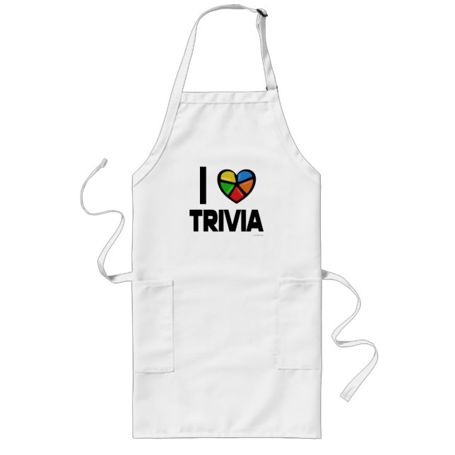 Tablier Long I Love Trivia Fun Party Jeux Design (Devant)
