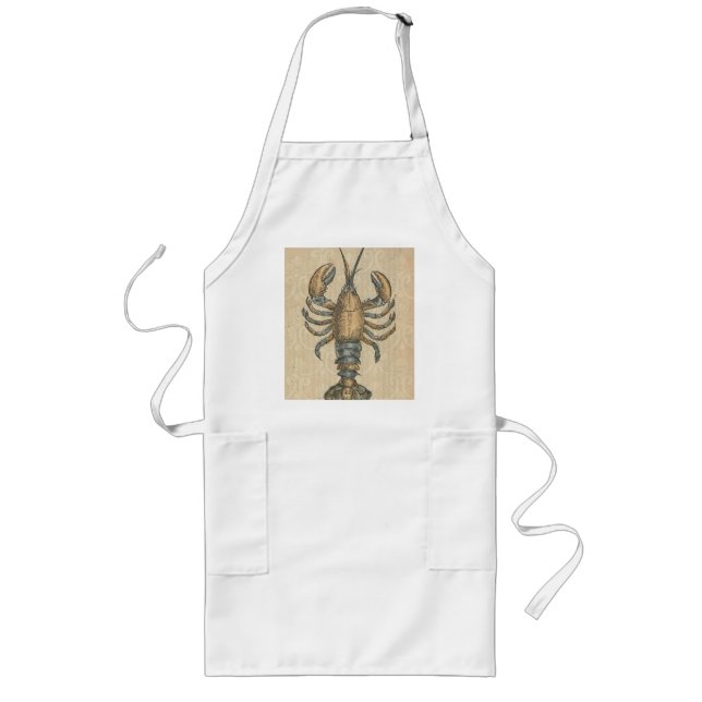 Tablier Long Illustration de homard, fruits de mer du Maine (Devant)