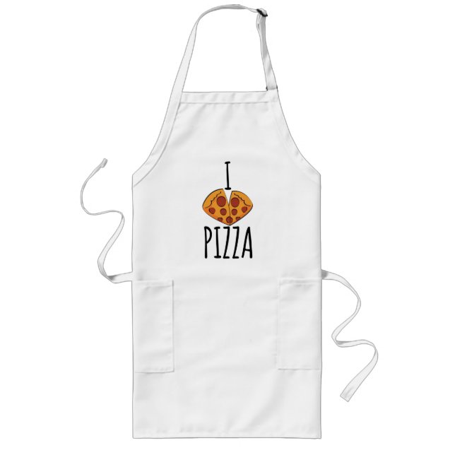 Tablier Long J'adore Pizza ! T-shirts (Devant)