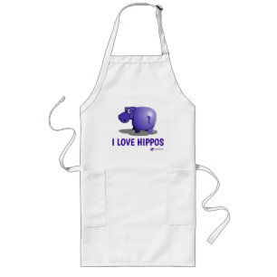 Tablier Long J'Aime Les Hippopotames