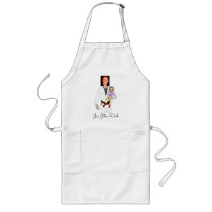 Tablier Long Jiu Jitsu Papa photos personnalisées et texte manu