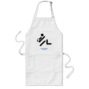 Tablier Long Joueur de volley-ball noir, blanc, bleu icon custo