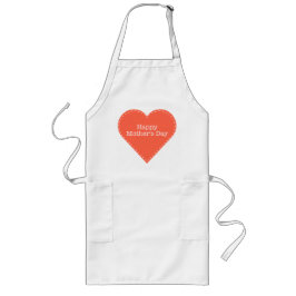 Tablier Long Joyeuse fête des mères Orange Heart Apron