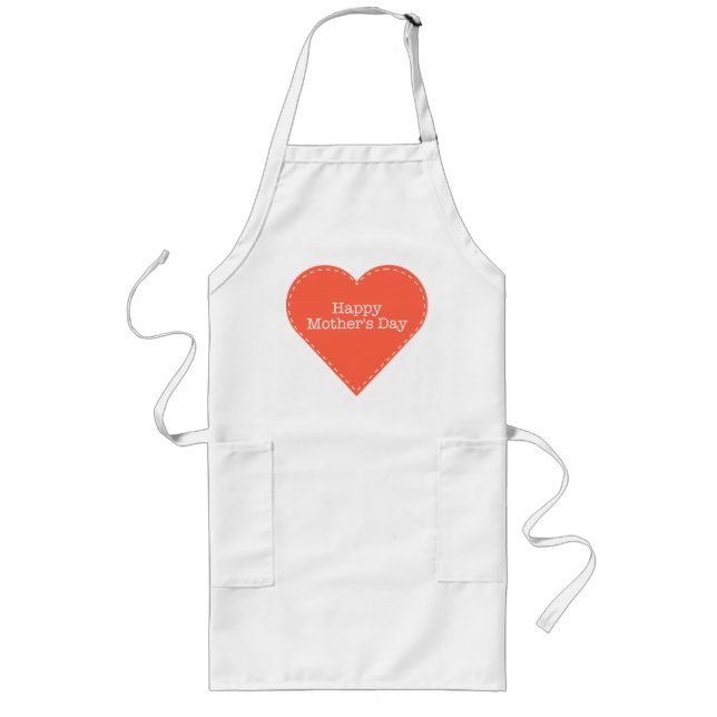 Tablier Long Joyeuse fête des mères Orange Heart Apron (Devant)