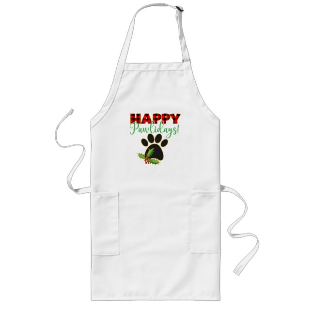 Tablier Long Joyeux Pawlidays | Cadeau de Noël pour Amoureux de (Devant)
