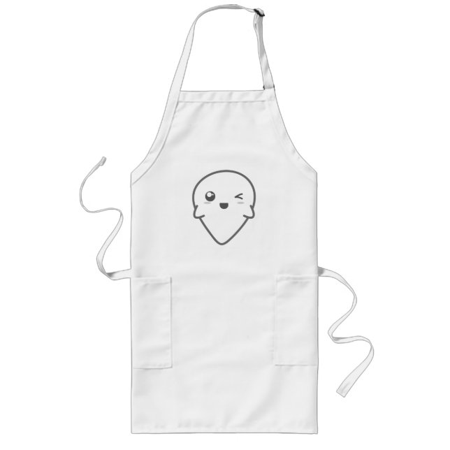 Tablier Long Kawaii Winking Ghost Apron (Devant)