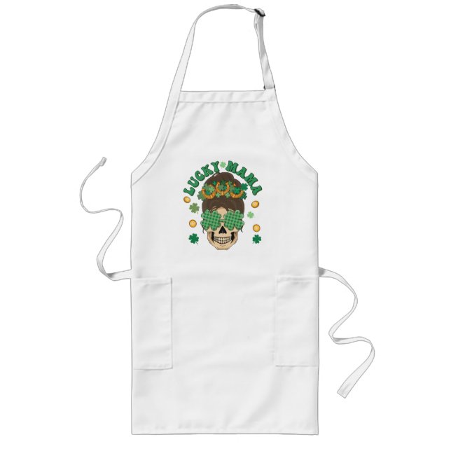 Tablier Long La Lucky Mama Skeleton de St. Patrick (Devant)