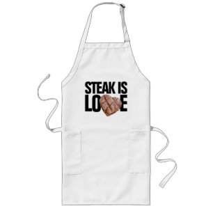 Tablier Long La Viande De Steak Est Un Apron De Grillade Amoure