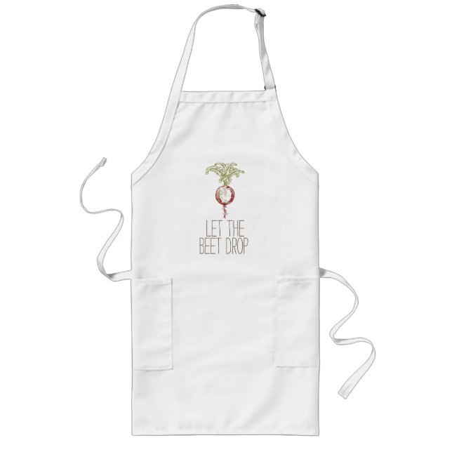 Tablier Long Laissez la betterave tomber drôle cuisine humour h (Devant)