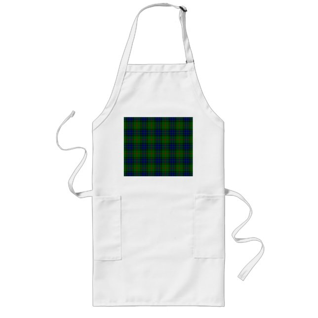 Tablier Long Lauder tartan bleu vert plaid (Devant)