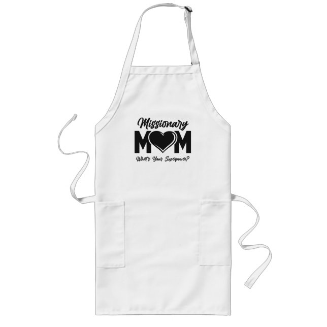 Tablier Long LDS Mormon Missionnaire Maman Long Apron (Devant)