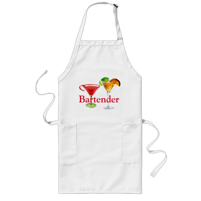 Tablier Long Le barman de tablier a conçu des cocktails (Devant)