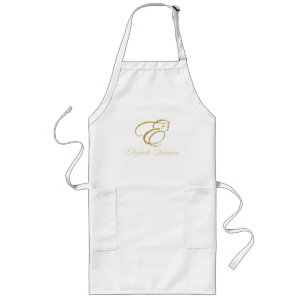 Tablier Long Lettre monogramme E Cheval en parties scintillant 