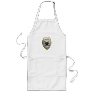 Tablier Long Ligne Bleue Mince - Police Retraitée Longue Apron