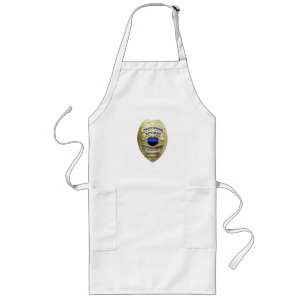 Tablier Long Ligne Bleue Mince - Police Retraitée Longue Apron