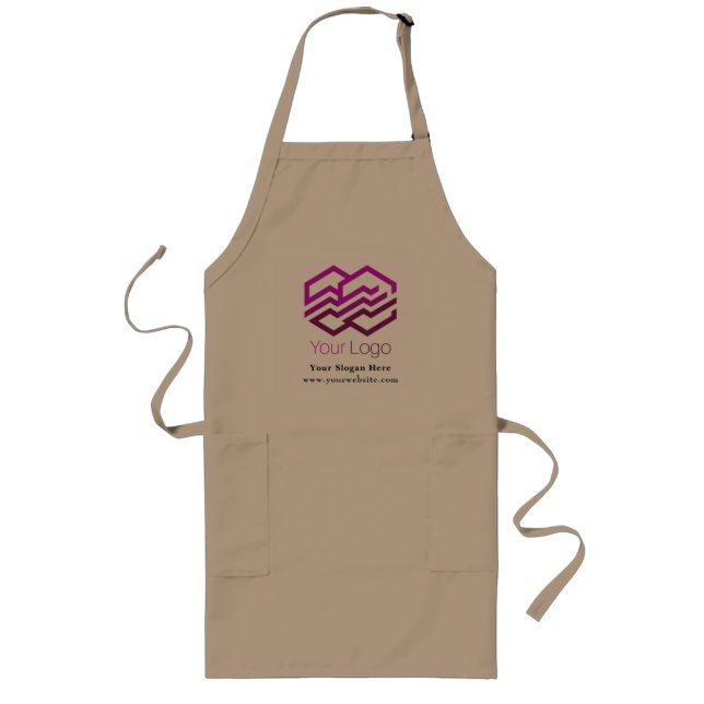 Tablier Long Long tablier Khaki Apron Custom Business Logo Prom (Devant)