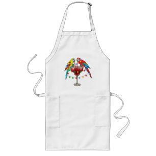 Tablier Long Macaws Tropical Boire Du Vin