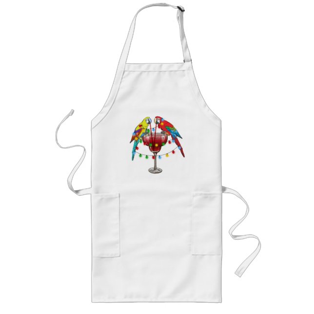Tablier Long Macaws Tropical Boire Du Vin (Devant)
