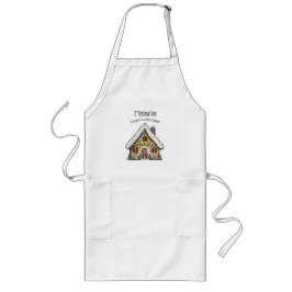Tablier Long Maison de pain d'épices de Noël personnalisée