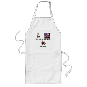 Tablier Long Maître du Grill. Blagueur. Légende de Papa.