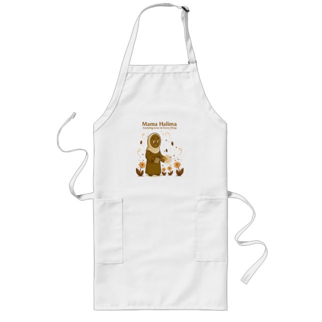 Tablier Long Mama Halima "Growing Love in Every Drop"Cute Apron (Devant)