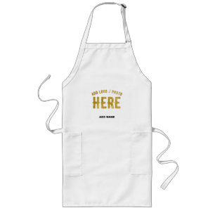TABLIER LONG MARQUE BLANCHE MODERNE ET PERSONNALISABLE VÉRIFIÉE
