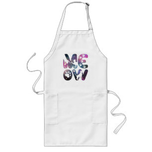 Tablier Long Meow - Cute Cat Silhouettes et Empreintes de patte