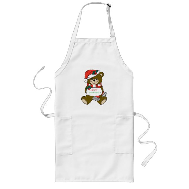 TABLIER LONG "MERY NOËL" TEDDDY BEAR (Devant)