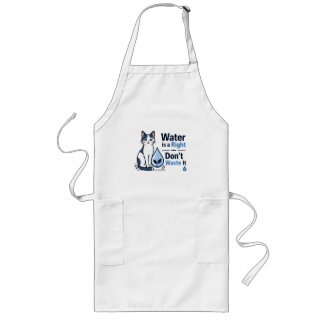 Tablier Long Mignon Chat Sauver l'Eau Cuisine Éco-Responsable 