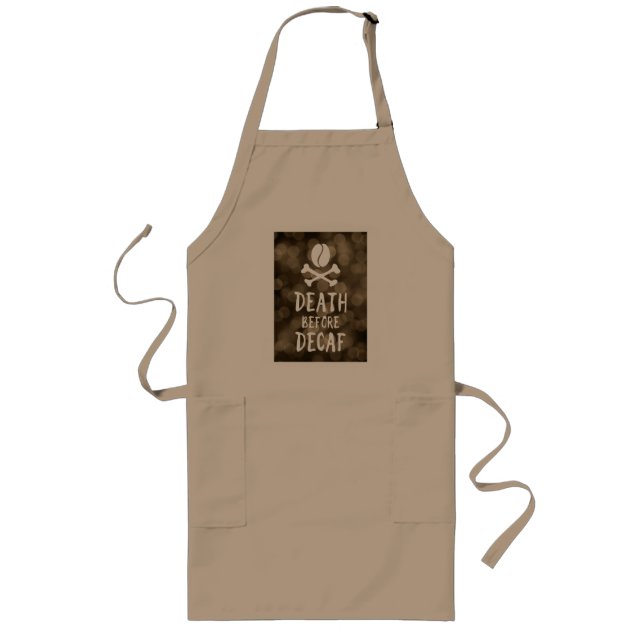Tablier Long mort avant café décaf haricots et arêtes croisées (Devant)