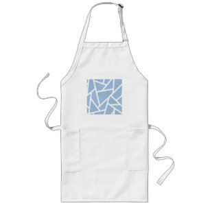Tablier Long Motif en mosaïque bleu pâle et blanc