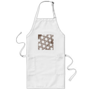 Tablier Long motif géométrique Brown et blanc