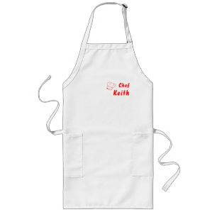 Tablier Long Nom du Casquette du chef blanc rouge