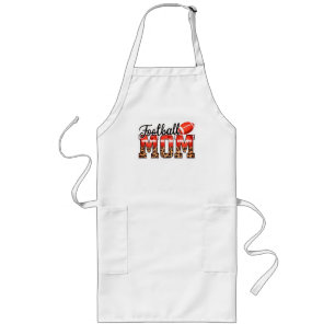Tablier Long Nom personnalisé Maman de football Fête des mère