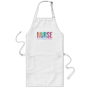 Tablier Long "Nurse - Love, Inspire, Heal" en couleur arc-en-ci