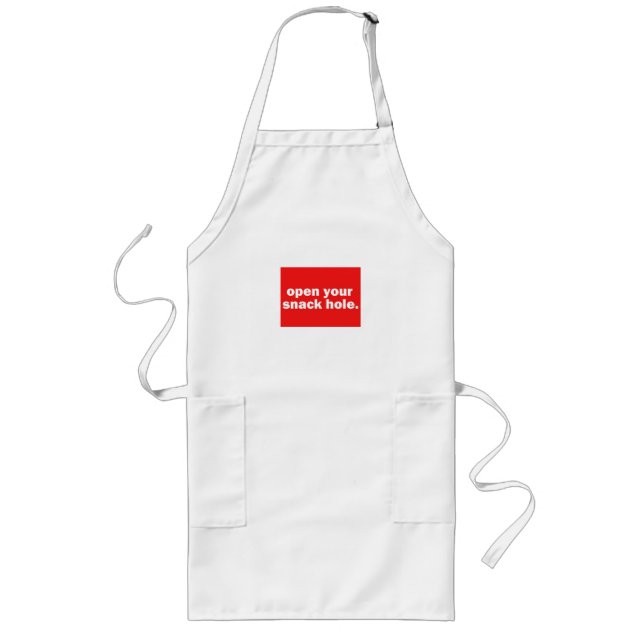 Tablier Long Ouvrez votre trou de collation Funny BBQ Apron (Devant)