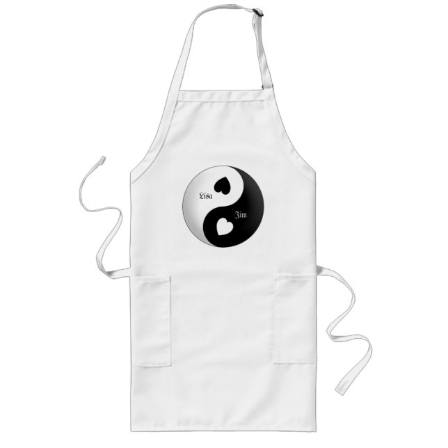 Tablier Long Personnalisé Yin Yang Love Apron (Devant)