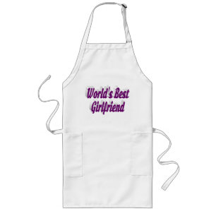 Tablier Long Petite amie typographie violette