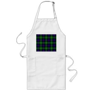 Tablier Long plaid bleu vert de tartan du sud