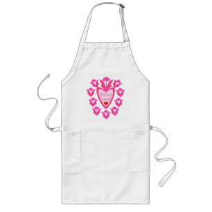 Tablier Long Plein De Coeur D'Amour Et De Fleurs Apron
