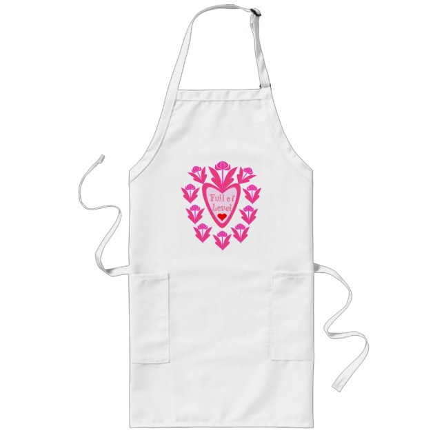 Tablier Long Plein De Coeur D'Amour Et De Fleurs Apron (Devant)