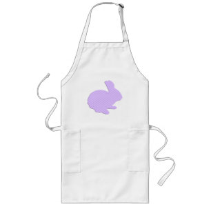 Tablier Long Polka violet point Silhouette Lapin de Pâques tabl