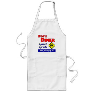 Tablier Long Pops Diner Retro Cuisine Slogan Apron