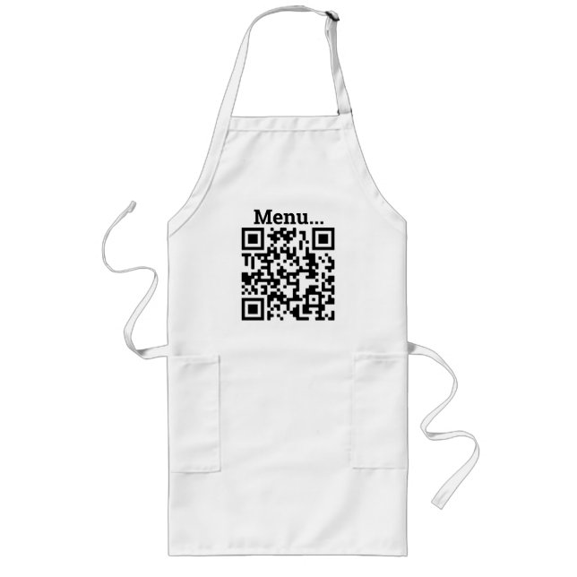 Tablier Long QR Code Design Menu Long Apron (Devant)