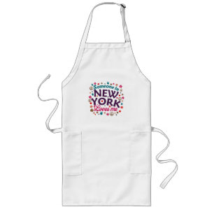 Tablier Long Quelqu'un à New York m'aime, design rétro amusant