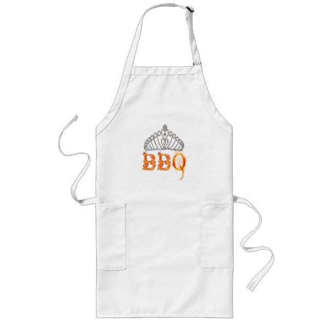 Tablier Long Reine Du BBQ Couronne Foodie Maman Pour Femmes (Devant)