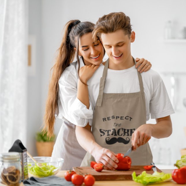 Tablier Long Respectez La Moustache Retro (Créateur téléchargé)