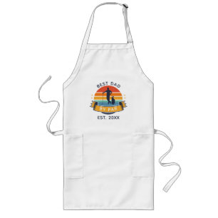 Tablier Long Retro Golf Papa Fête des pères Meilleur Jour Perso