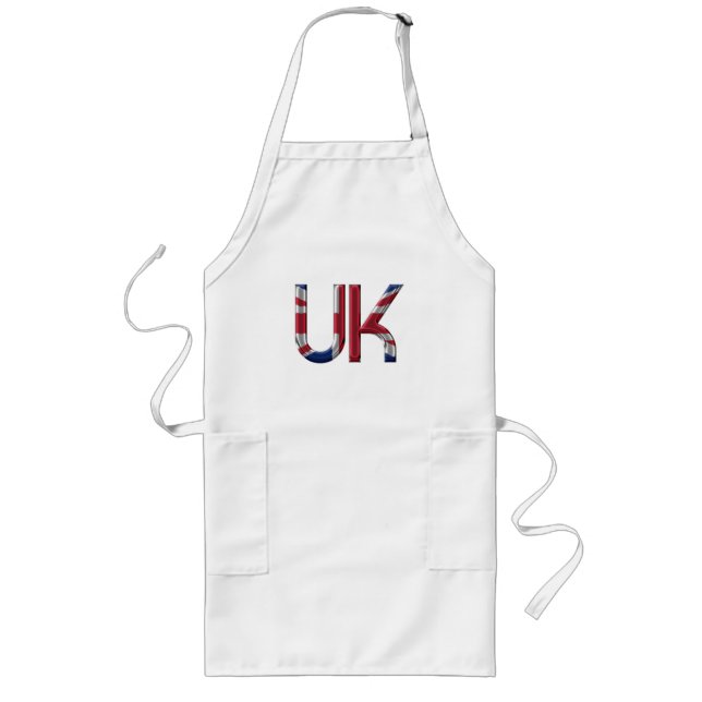 Tablier Long Royaume-Uni Union Jack British Drapeau Typographie (Devant)